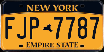 NY license plate FJP7787