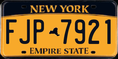 NY license plate FJP7921