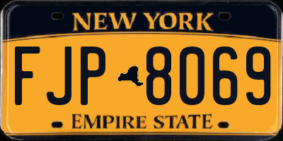 NY license plate FJP8069