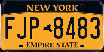 NY license plate FJP8483