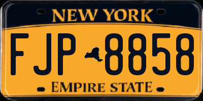 NY license plate FJP8858