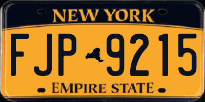 NY license plate FJP9215