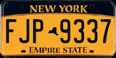 NY license plate FJP9337