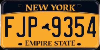NY license plate FJP9354