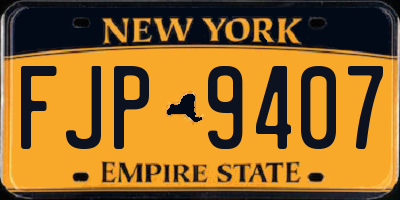 NY license plate FJP9407