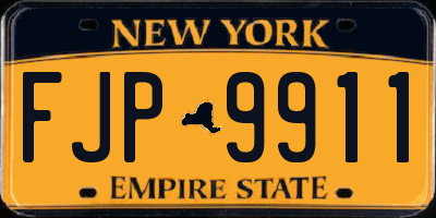 NY license plate FJP9911