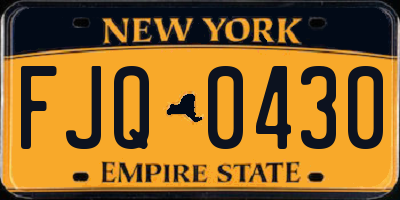 NY license plate FJQ0430