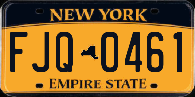 NY license plate FJQ0461