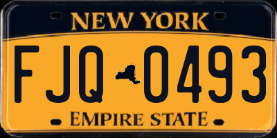 NY license plate FJQ0493