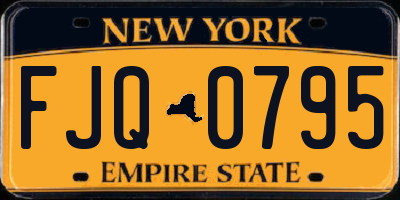 NY license plate FJQ0795