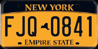 NY license plate FJQ0841