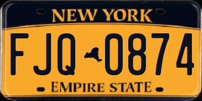 NY license plate FJQ0874