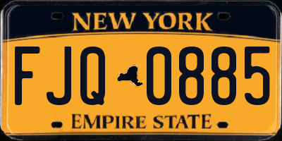 NY license plate FJQ0885