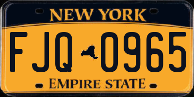 NY license plate FJQ0965