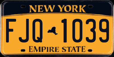 NY license plate FJQ1039
