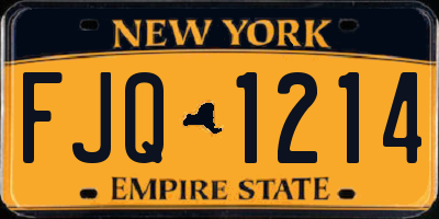 NY license plate FJQ1214