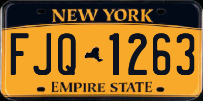 NY license plate FJQ1263