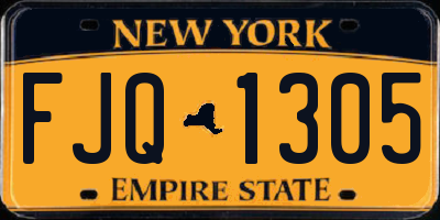 NY license plate FJQ1305