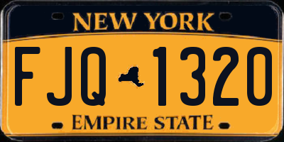 NY license plate FJQ1320