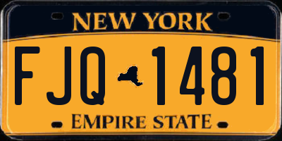 NY license plate FJQ1481
