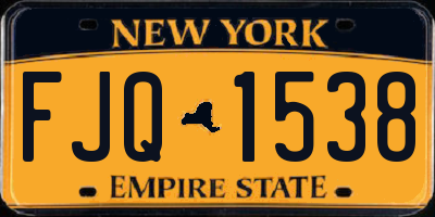 NY license plate FJQ1538
