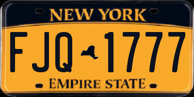 NY license plate FJQ1777