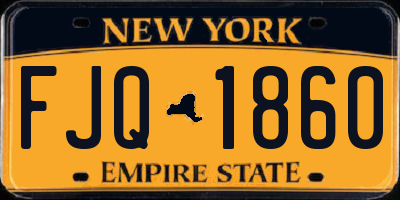 NY license plate FJQ1860