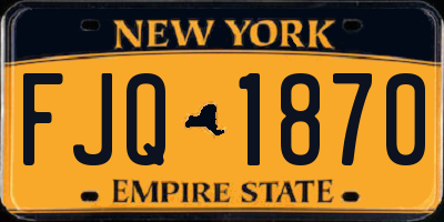NY license plate FJQ1870