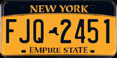 NY license plate FJQ2451