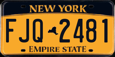 NY license plate FJQ2481