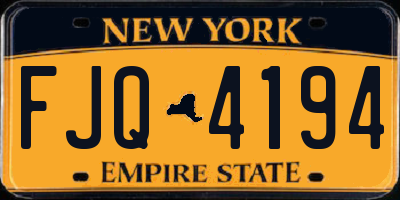 NY license plate FJQ4194