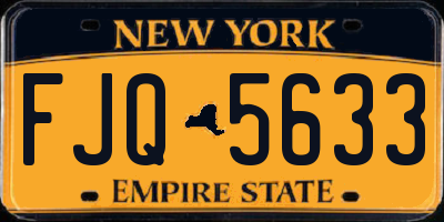NY license plate FJQ5633