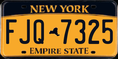 NY license plate FJQ7325