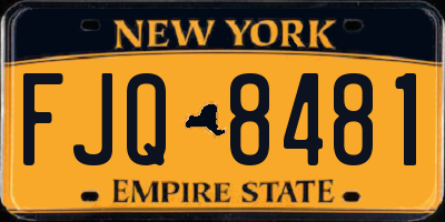 NY license plate FJQ8481