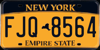 NY license plate FJQ8564