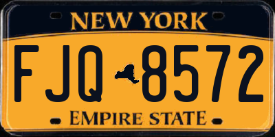 NY license plate FJQ8572