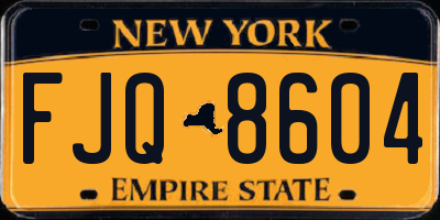 NY license plate FJQ8604