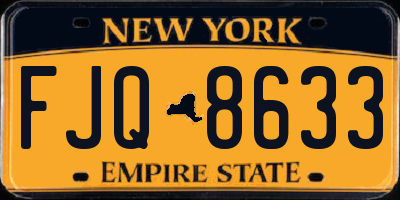 NY license plate FJQ8633