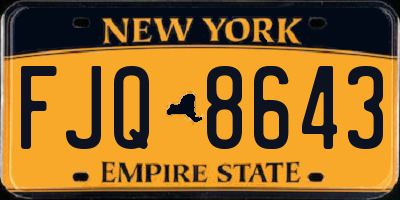 NY license plate FJQ8643