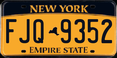 NY license plate FJQ9352