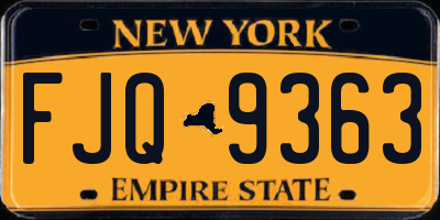NY license plate FJQ9363