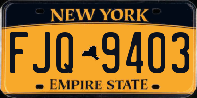 NY license plate FJQ9403