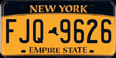 NY license plate FJQ9626