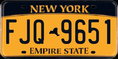 NY license plate FJQ9651