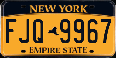 NY license plate FJQ9967