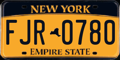 NY license plate FJR0780