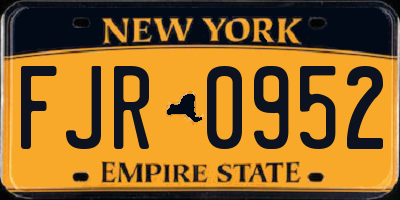 NY license plate FJR0952