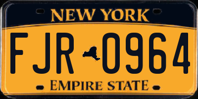 NY license plate FJR0964