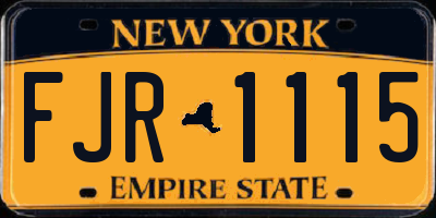 NY license plate FJR1115