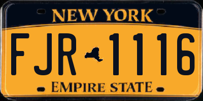 NY license plate FJR1116